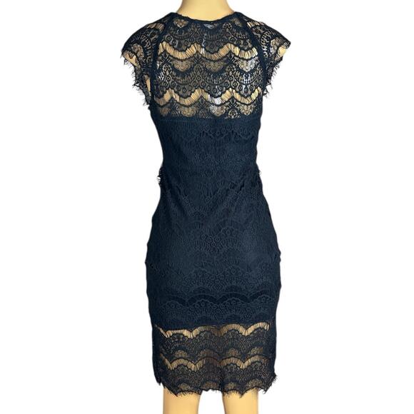 Free People Intimately Peek-A-Boo Slip Dress Black Eyelash Lace Size Small - Picture 4 of 11